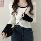 バイカラーフレアスリーブリブニット | LADY LIKE | 詳細画像9