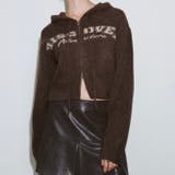 ブラウン | カレッジロゴニットパーカー | LADY LIKE 