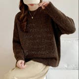 レターロゴデザインニット | LADY LIKE  | 詳細画像4 