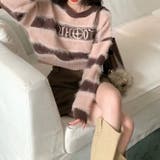 太ボーダーロゴ入りニット | LADY LIKE  | 詳細画像3 