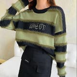 太ボーダーロゴ入りニット | LADY LIKE  | 詳細画像5 