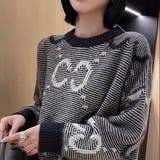 英字モチーフ丸首ニット | LADY LIKE | 詳細画像4