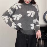 リボン柄モックネックニット | LADY LIKE  | 詳細画像3 