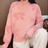 リボン柄モックネックニット | LADY LIKE  | 詳細画像4 