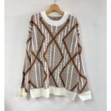 モカ | 凹凸アート柄ニット | LADY LIKE 