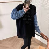 デニムスリーブ切替えニット | LADY LIKE  | 詳細画像2 