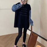 デニムスリーブ切替えニット | LADY LIKE  | 詳細画像4 