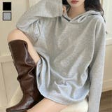 【春夏新作】ドットボタン付きラウンドヘムパーカー | LADY LIKE | 詳細画像1