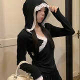 【春夏新作】レース付きカシュクールもちもちフーディ | LADY LIKE | 詳細画像6