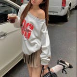 【春夏新作】チェックナンバーワンショルダースウェット | LADY LIKE | 詳細画像4