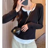 【春夏新作】レイヤード風スリットネックカットTシャツ | LADY LIKE  | 詳細画像11 
