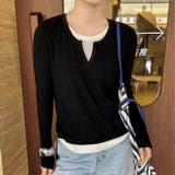 【春夏新作】レイヤード風スリットネックカットTシャツ | LADY LIKE  | 詳細画像13 