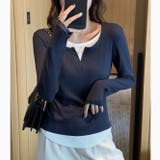 【春夏新作】レイヤード風スリットネックカットTシャツ | LADY LIKE  | 詳細画像21 