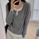 【春夏新作】レイヤード風スリットネックカットTシャツ | LADY LIKE  | 詳細画像6 