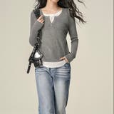 【春夏新作】レイヤード風スリットネックカットTシャツ | LADY LIKE  | 詳細画像7 