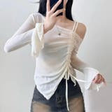 【春夏新作】シャーリングワンショルダーアシンメトリートップス | LADY LIKE | 詳細画像3