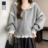 【春夏新作】レーストリミングガーリージップパーカー | LADY LIKE | 詳細画像1