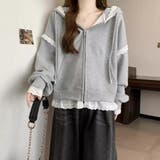 【春夏新作】レーストリミングガーリージップパーカー | LADY LIKE | 詳細画像4