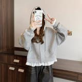【春夏新作】レーストリミングガーリージップパーカー | LADY LIKE | 詳細画像5