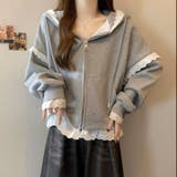 【春夏新作】レーストリミングガーリージップパーカー | LADY LIKE | 詳細画像7