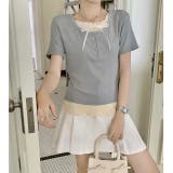 【春夏新作】胸リボンレイヤード風半袖トップス | LADY LIKE | 詳細画像11
