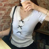 【春夏新作】リボンレースV開きトップス | LADY LIKE  | 詳細画像16 