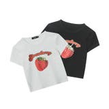 【春夏新作】ストロベリープリントコンパクト半袖Tシャツ | LADY LIKE  | 詳細画像7 