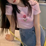 ピンク | 【春夏新作】チューリッププリント半袖Tシャツ | LADY LIKE