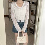 【春夏新作】フロントリボンかぎ編みショートカーディガン | LADY LIKE | 詳細画像19