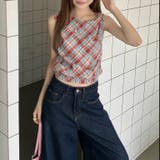 【春夏新作】背中開きチェック柄フーディ | LADY LIKE | 詳細画像3
