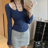 【春夏新作】胸リボンデコルテ空きシアートップス | LADY LIKE  | 詳細画像16 