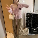 【春夏新作】胸リボンデコルテ空きシアートップス | LADY LIKE  | 詳細画像4 