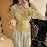 【春夏新作】胸リボンデコルテ空きシアートップス | LADY LIKE  | 詳細画像7 