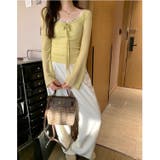 【春夏新作】胸リボンデコルテ空きシアートップス | LADY LIKE  | 詳細画像9 