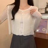 【春夏新作】透かし編み丸首シアーカーディガン | LADY LIKE | 詳細画像18