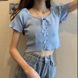【春夏新作】フロントリボンメローステッチ半袖ニット | LADY LIKE | 詳細画像11