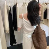 【春夏新作】ワンショルダーアシンメトリー半袖トップス | LADY LIKE  | 詳細画像10 