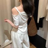 【春夏新作】ワンショルダーアシンメトリー半袖トップス | LADY LIKE  | 詳細画像11 