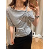 【春夏新作】ワンショルダーアシンメトリー半袖トップス | LADY LIKE  | 詳細画像13 