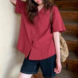 【春夏新作】ピンストライプゆったりオープンカラーシャツ | LADY LIKE  | 詳細画像11 