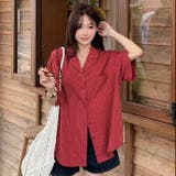 【春夏新作】ピンストライプゆったりオープンカラーシャツ | LADY LIKE  | 詳細画像4 