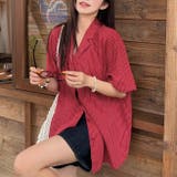 【春夏新作】ピンストライプゆったりオープンカラーシャツ | LADY LIKE  | 詳細画像5 