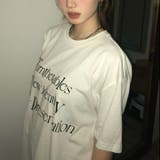 【春夏新作】メッセージロゴオーバーサイズ半袖Tシャツ | LADY LIKE | 詳細画像3