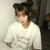 【春夏新作】メッセージロゴオーバーサイズ半袖Tシャツ | LADY LIKE | 詳細画像4