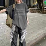【春夏新作】メッセージロゴオーバーサイズ半袖Tシャツ | LADY LIKE | 詳細画像9