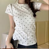 【春夏新作】ミニドット柄半袖Tシャツ | LADY LIKE | 詳細画像1