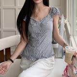 グレー | 【春夏新作】ギャザー入りバックシャーリングトップス | LADY LIKE