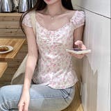 ピンク | 【春夏新作】ギャザー入りバックシャーリングトップス | LADY LIKE