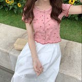 【春夏新作】チェリープリントメローステッチ半袖ニット | LADY LIKE | 詳細画像11