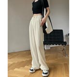 タック入りハイウエストテーパードパンツ ワイドパンツ ゆったり | LADY LIKE  | 詳細画像3 